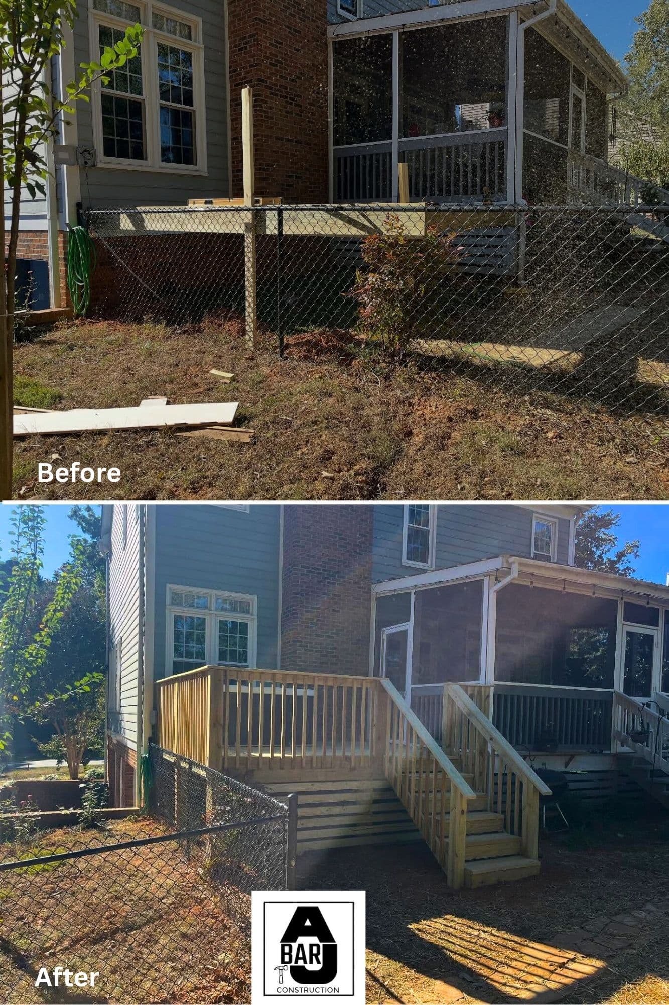 Deck remodel, before and after
