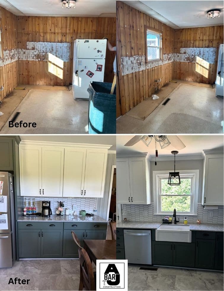 Kitchen remodel, before and after